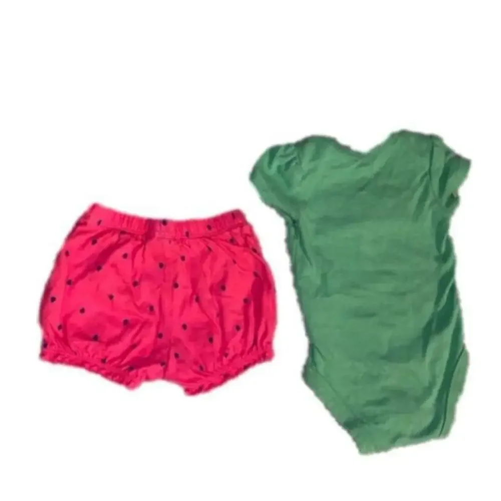 ⭐️3/$20 Girl's Carter's Strawberry Outfit Size 3M Pink/Green